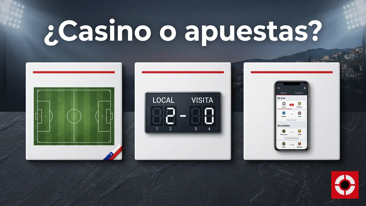 Supermatch Chile: apuestas deportivas frente a casino, tres tarjetas comparativas