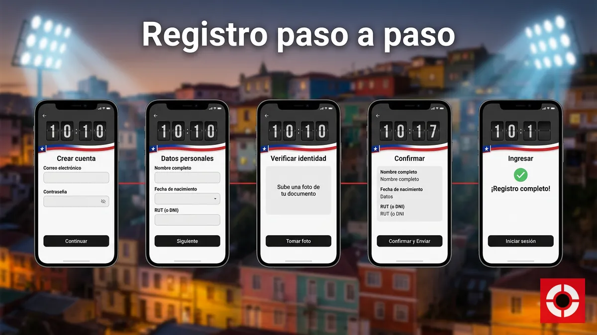 Supermatch Chile: secuencia de pantallas del registro paso a paso