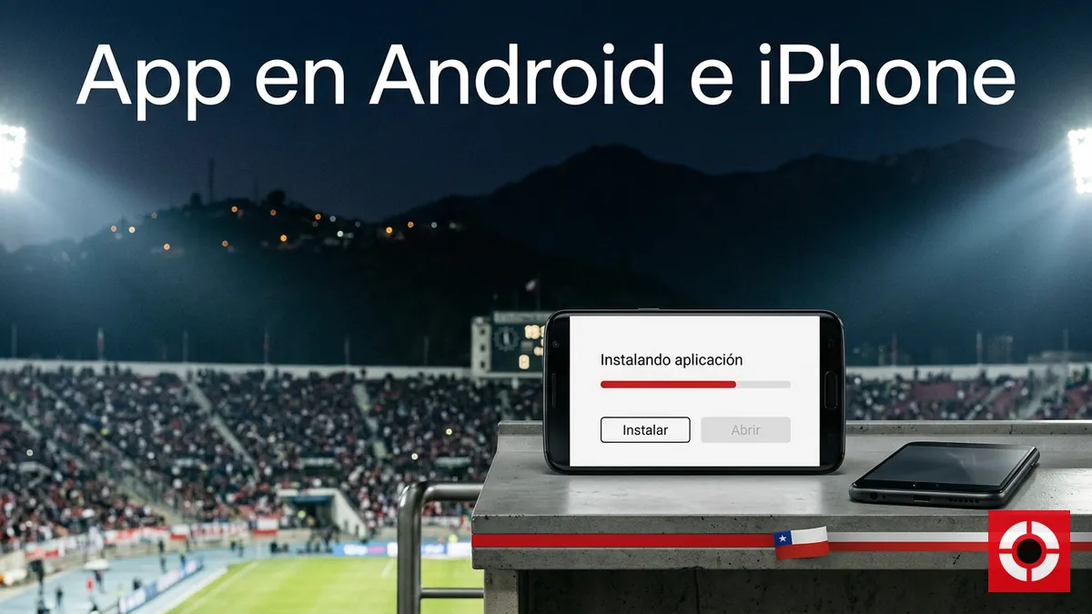 Supermatch Chile: teléfono con pantalla de instalación de la app en Android y iPhone