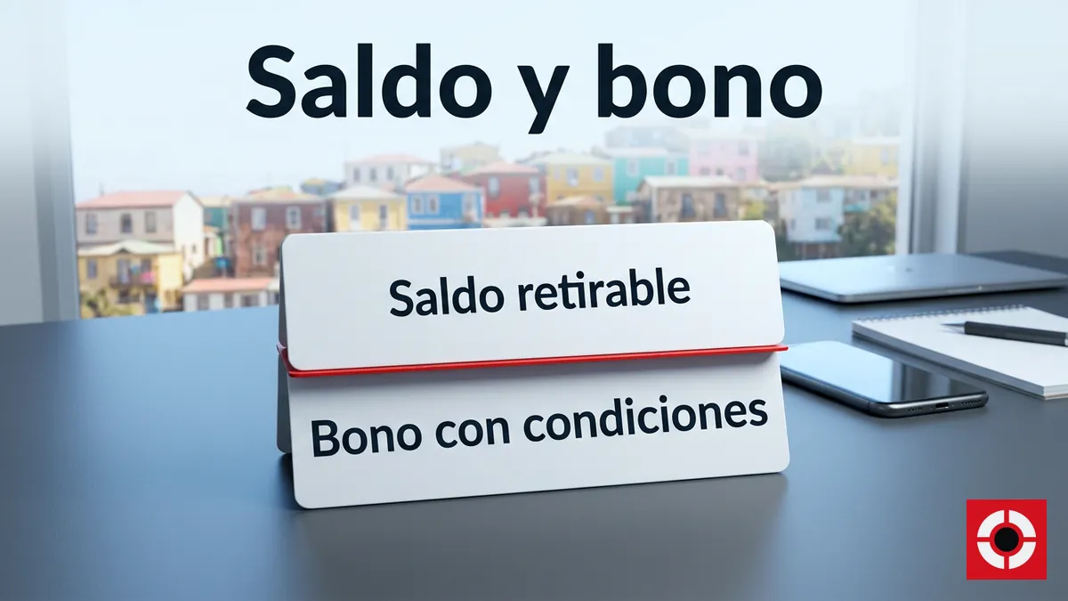 Tarjeta que separa saldo retirable y bono con condiciones en Supermatch Chile